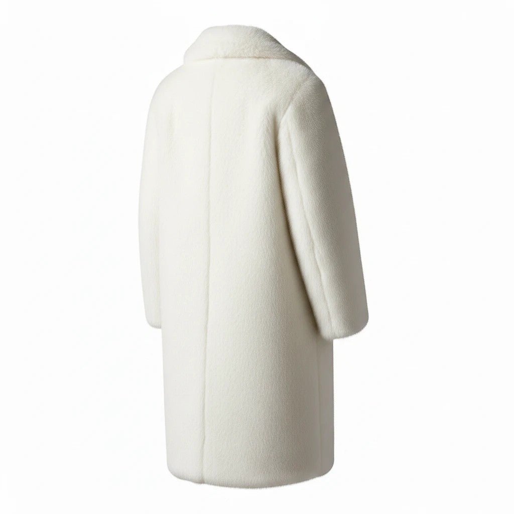 Brown & Cream Faux Fur Midi Coat - Refined Elegance